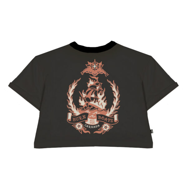 Crop Top Gris Oscuro Burn all the Boats