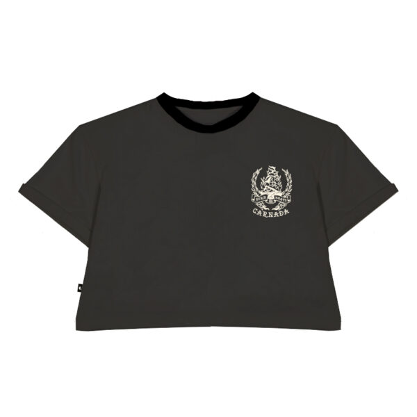 Crop Top Gris Oscuro Burn all the Boats - Imagen 2
